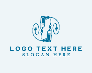 Industrial - Blue Handyman Drill logo design