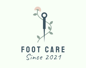 Flower Acupuncture Needle logo design