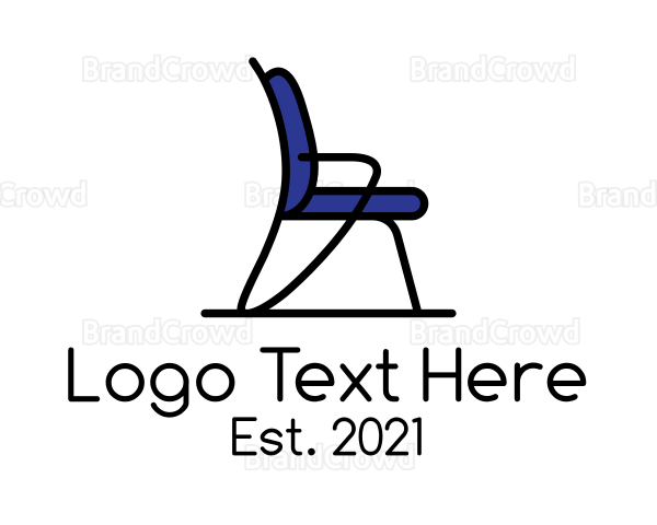 Blue Office Chair Furniture Logo