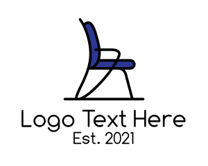 Seat - Blue Office Chair Furniture logo design