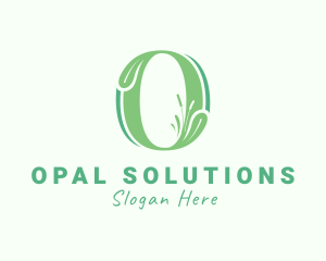 Natural Grass Letter O logo design