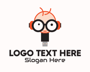 Flash Drive - Geek Flash Drive logo design