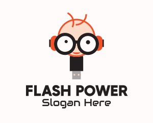 Geek Flash Drive logo design