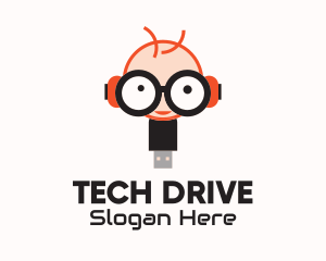 Usb - Geek Flash Drive logo design