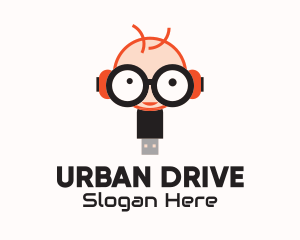 Geek Flash Drive logo design