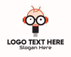 Eyeglasses - Geek Flash Drive logo design
