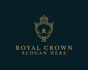 Shield Crown Ornament logo design