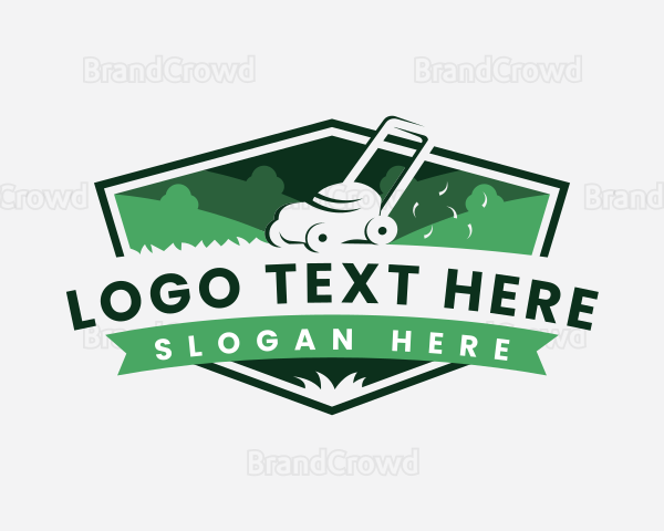 Gardening Lawn Mower Logo