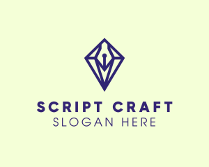 Screenwriter - Diamond Pen Literature logo design