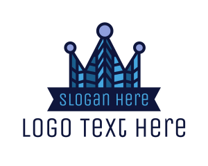 Gold Triangle - Blue Mosaic Crown logo design