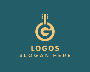 Golden Letter G Guitar Logo