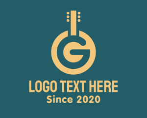 Golden Letter G Guitar Logo
