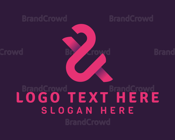 Pink Ampersand Lettering Logo