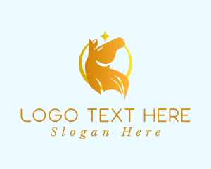 Pony - Gold Star Horse logo design