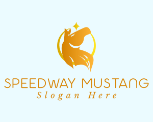 Mustang - Gold Star Horse logo design