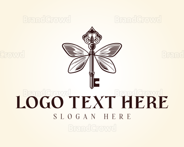 Ornate Butterfly Wings Key Logo