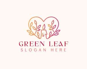 Candle Heart Leaf logo design