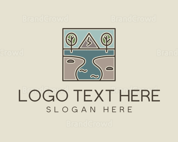 Outdoor Travel Lagoon Lake Logo