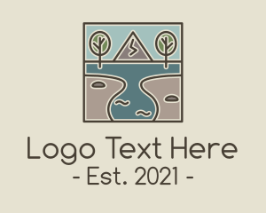 Swimming - Outdoor Travel Lagoon logo design