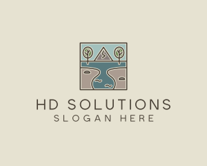 Outdoor Travel Lagoon  logo design