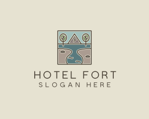 Outdoor Travel Lagoon  logo design