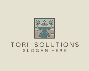 Outdoor Travel Lagoon  logo design