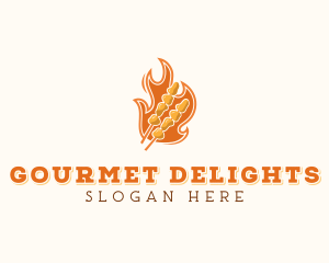 Flame Barbecue Cooking logo design