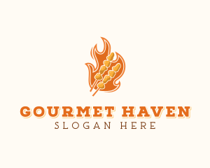 Flame Barbecue Cooking logo design