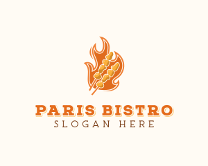 Flame Barbecue Cooking logo design