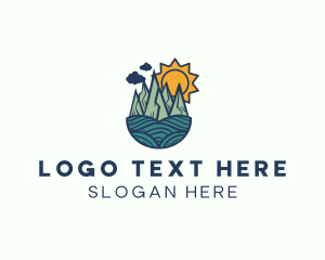 Forest - Outdoor Sun Forest Landscape logo design