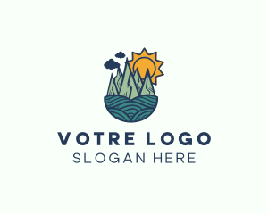 Outdoor Sun Forest Landscape Logo