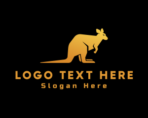 Wildlife - Gold Wild Kangaroo logo design