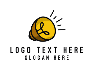 Light Bulb Megaphone logo design