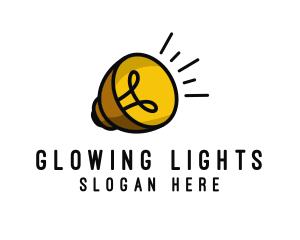 Light Bulb Megaphone logo design