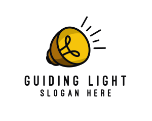 Light Bulb Megaphone logo design