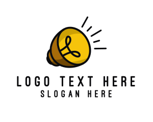 Plug - Light Bulb Megaphone logo design