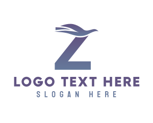 Alphabet - Blue Dove Letter Z logo design
