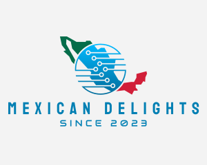 Mexico - Digital Network Mexico Technology logo design