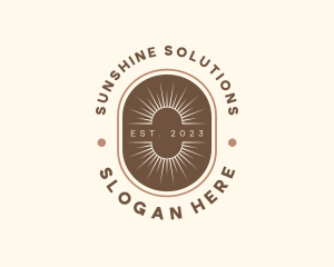 Sunlight - Sun Pattern Badge logo design