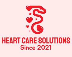 Red Snake Heart logo design