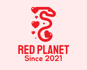 Red Snake Heart logo design