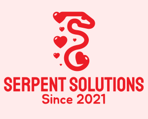 Red Snake Heart logo design