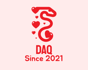 Romantic - Red Snake Heart logo design