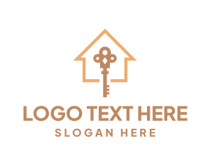 Roof Repair - Modern House Key logo design