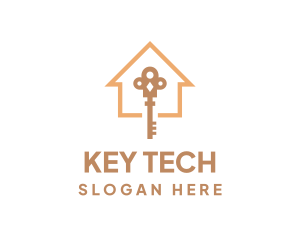 Modern House Key  logo design