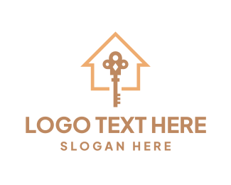 Modern House Key  logo design