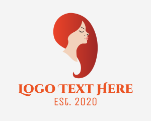 Women - Red Head Woman logo design