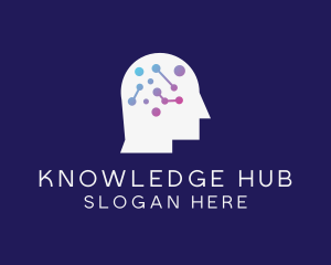 Learn - Artificial Intelligence Head logo design