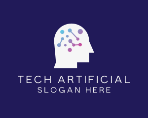 Artificial - Artificial Intelligence Head logo design