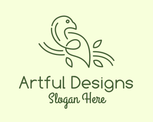 Green Dove Line Art logo design